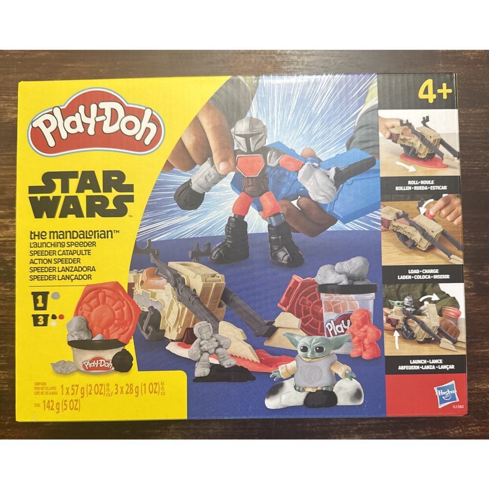 Play-Doh Star Wars Mandalorian Launching Speeder Playset Grogu Hasbro NIB